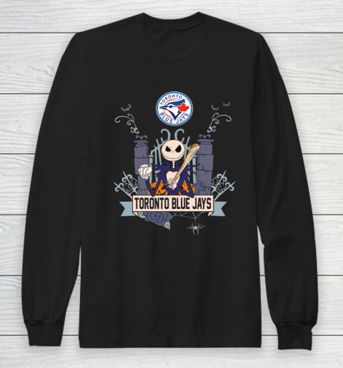 MLB Toronto Blue Jays Baseball Jack Skellington Halloween Long Sleeve T-Shirt