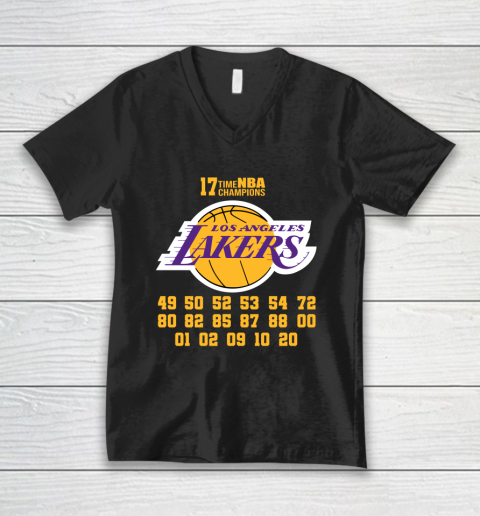 Los Angeles Lakers Finals Champions 17 Time Nba Champions V Neck T