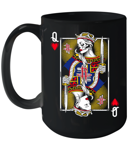 NBA Basketball Houston Rockets The Queen Of Hearts Card Shirt Ceramic Mug 15oz