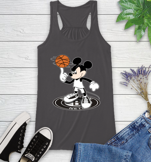 NBA Basketball Brooklyn Nets Cheerful Mickey Disney Shirt Racerback Tank 12