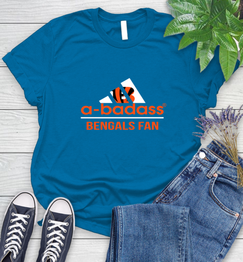 NFL A Badass Cincinnati Bengals Fan Adidas Football Sports 1 Women's T-Shirt - Image 11