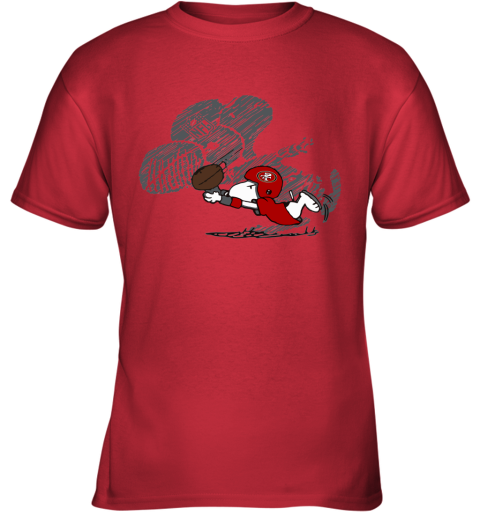 San Fracisco 49ers Snoopy Plays The Football Game Youth T-Shirt