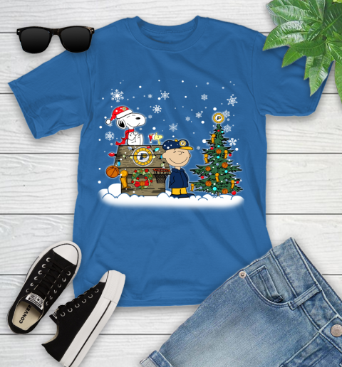 Indiana Pacers NBA Basketball Christmas The Peanuts Movie Snoopy Championship Youth T-Shirt 12