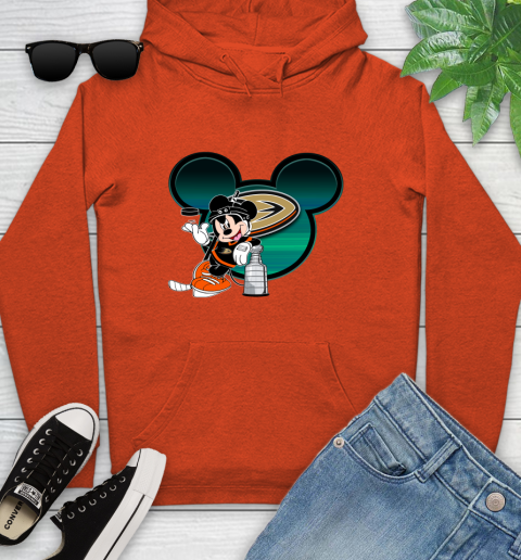 NHL Anaheim Ducks Stanley Cup Mickey Mouse Disney Hockey T Shirt Youth Hoodie 5
