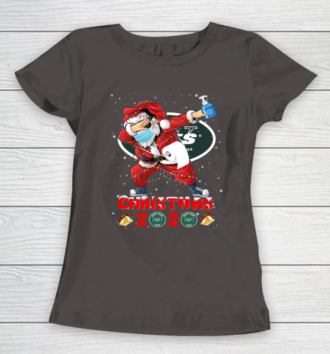 New York Jets Funny Santa Claus Dabbing Christmas 2020 NFL Women's T-Shirt 7