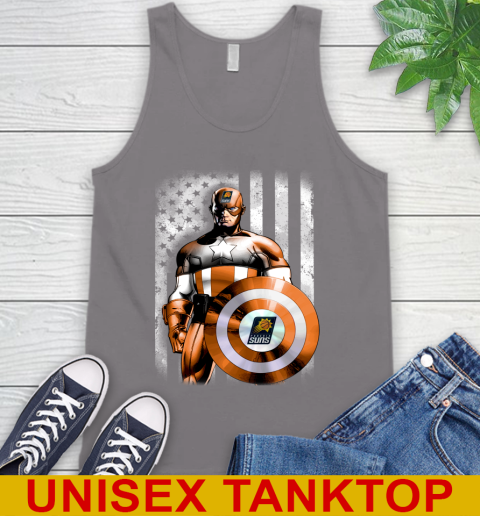 Phoenix Suns NBA Basketball Captain America Marvel Avengers American Flag Shirt Tank Top 6