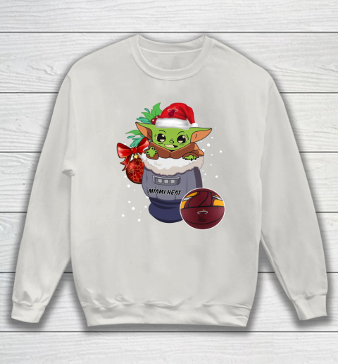 Miami Heat Christmas Baby Yoda Star Wars Funny Happy NBA Sweatshirt 10