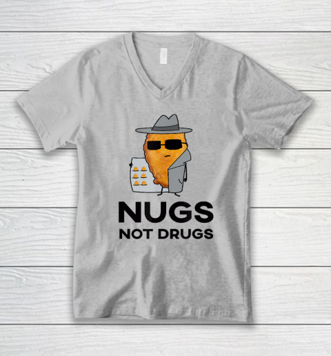 Funny Chicken Nuggets  Nugs Not Drugs V-Neck T-Shirt 2
