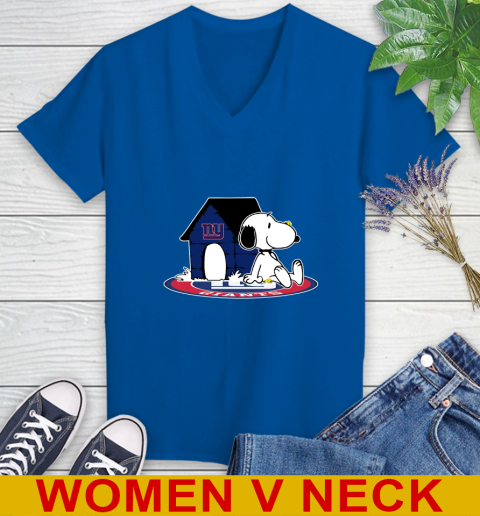 NFL Football New York Giants Snoopy The Peanuts Movie Shirt Women's V-Neck T-Shirt 11