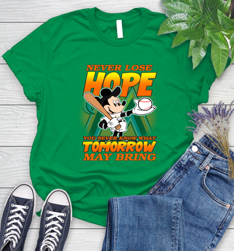 Miami Marlins MLB Baseball Mickey Disney Never Lose Hope Women's T-Shirt 9