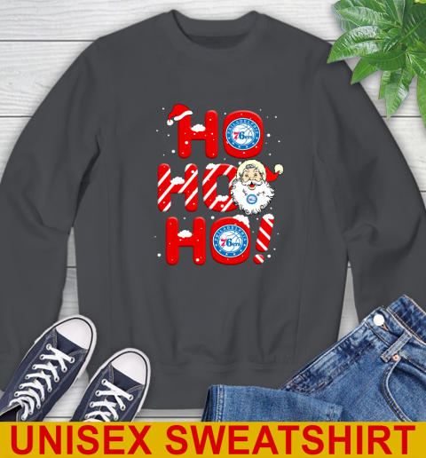 Philadelphia 76ers NBA Basketball Ho Ho Ho Santa Claus Merry Christmas Shirt Sweatshirt 7