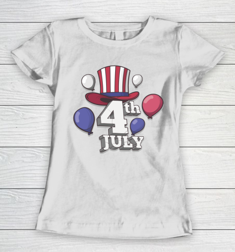 All American  US Flag Cap, 4th of July Independence Day Women's T-Shirt