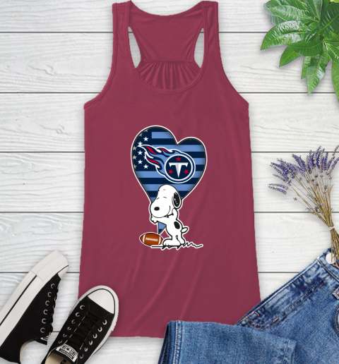Tennessee Titans NFL Football The Peanuts Movie Adorable Snoopy Racerback Tank 8