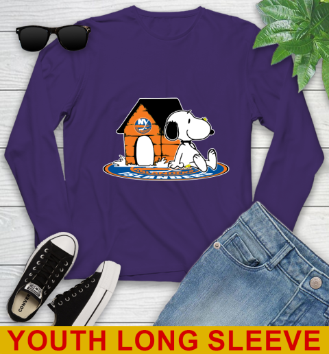 NHL Hockey New York Islanders Snoopy The Peanuts Movie Shirt Youth Long Sleeve 5
