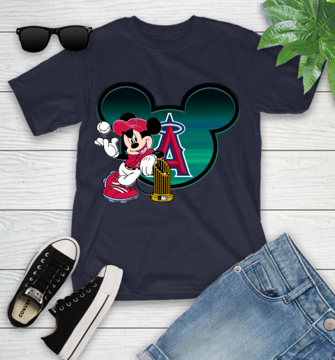 MLB Los Angeles Angels The Commissioner's Trophy Mickey Mouse Disney Youth T-Shirt 3