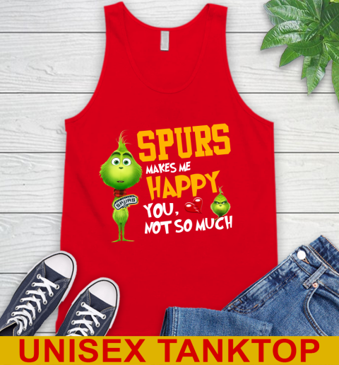 NBA San Antonio Spurs Makes Me Happy You Not So Much Grinch Basketball Sports Tank Top 5