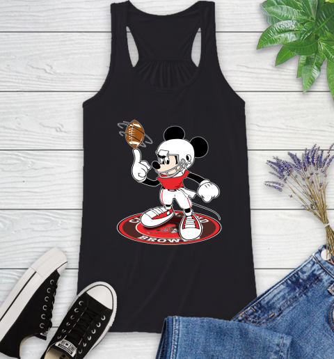NFL Football Cleveland Browns Cheerful Mickey Disney Shirt Racerback Tank