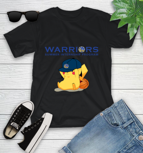 NBA Pikachu Basketball Sports Golden State Warriors Youth T-Shirt 2