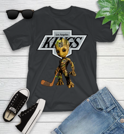 Los Angeles Kings NHL Hockey Groot Marvel Guardians Of The Galaxy Youth T-Shirt 2