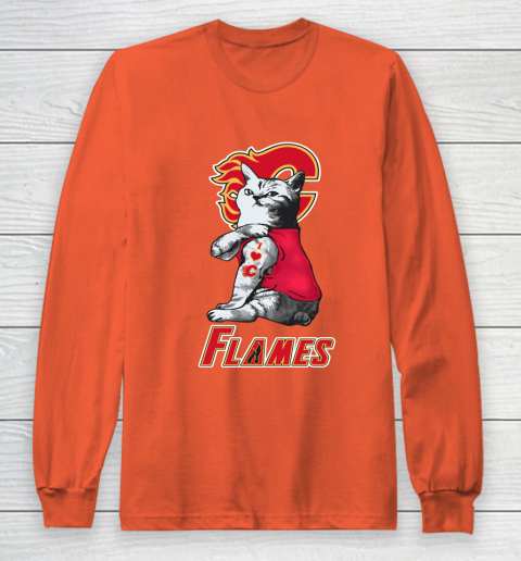 NHL My Cat Loves Calgary Flames Hockey Long Sleeve T-Shirt 3