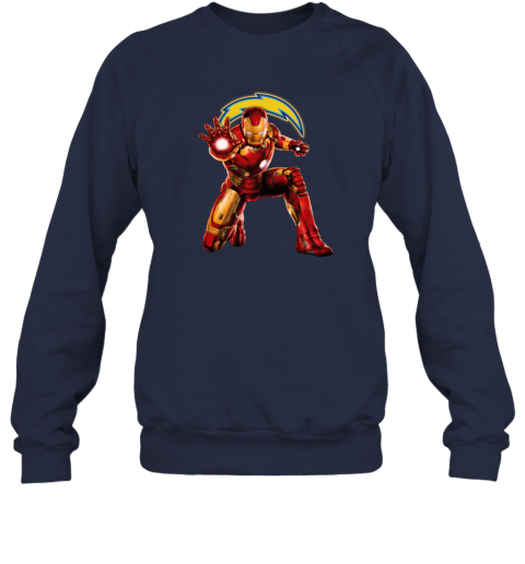 NFL Iron Man Los Angeles Chargers Sweatshirt kz22 nfl iron man los angeles chargers sweatshirt 35 front navy
