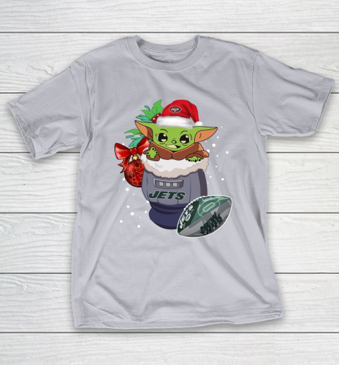 New York Jets Christmas Baby Yoda Star Wars Funny Happy NFL T-Shirt 7