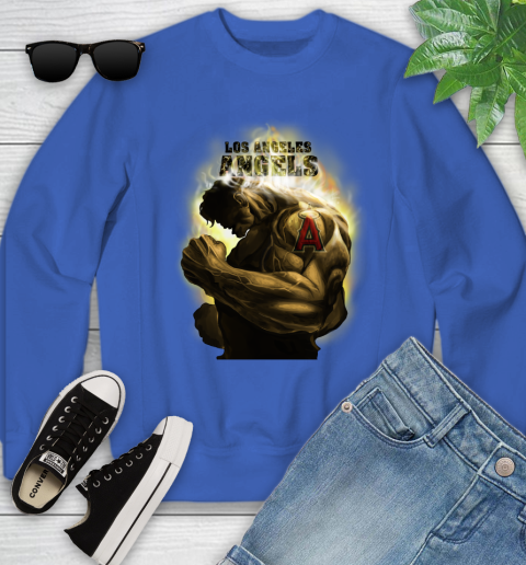 Los Angeles Angels MLB Baseball Hulk Marvel Avengers Sports Youth Sweatshirt 7