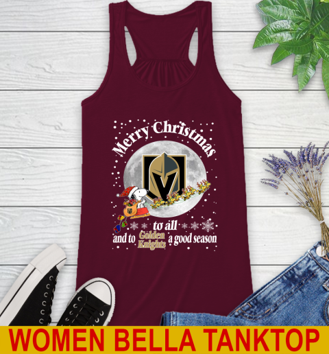 Vegas Golden Knights Merry Christmas To All And To Golden Knights A Good Season NHL Hockey Sports Racerback Tank 2