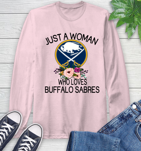 NHL Just A Woman Who Loves Buffalo Sabres Hockey Sports Long Sleeve T-Shirt 8