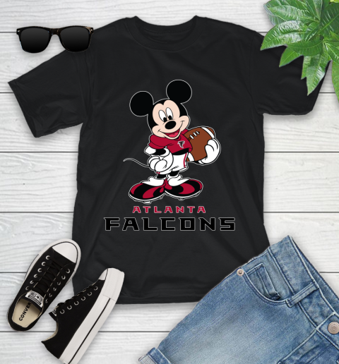 NFL Football Atlanta Falcons Cheerful Mickey Mouse Shirt Youth T-Shirt