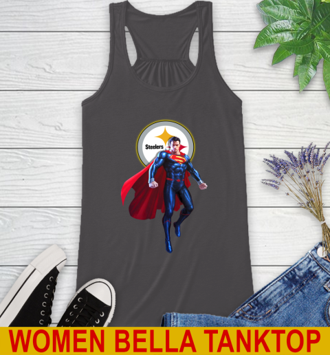 NFL Superman DC Sports Football Pittsburgh Steelers Racerback Tank 12