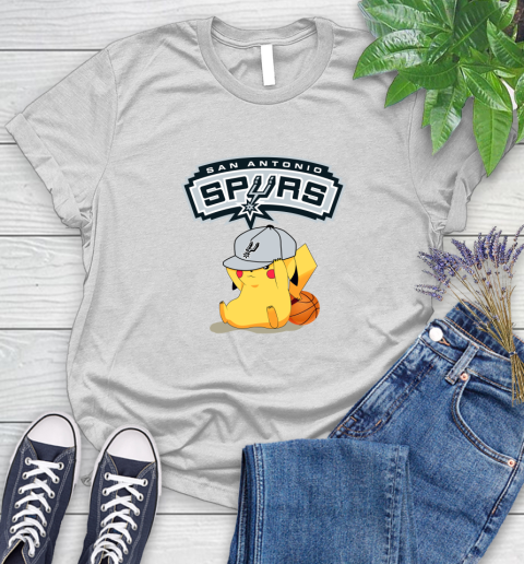 NBA Pikachu Basketball Sports San Antonio Spurs Women's T-Shirt
