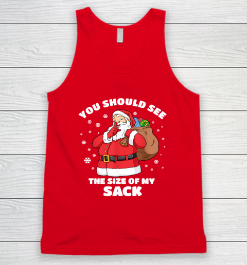 You Should See The Size Of My Sack Santa Men Funny Christmas Tank Top 4