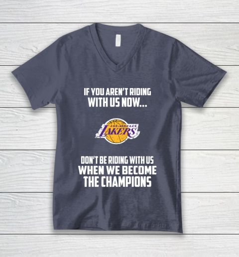 NBA Los Angeles Lakers Basketball We Become The Champions V-Neck T-Shirt 7