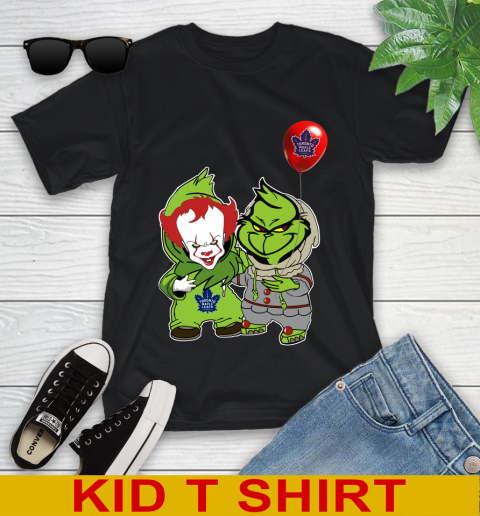 Toronto Maple Leafs Baby Pennywise Grinch Christmas NHL Hockey Youth T-Shirt 2