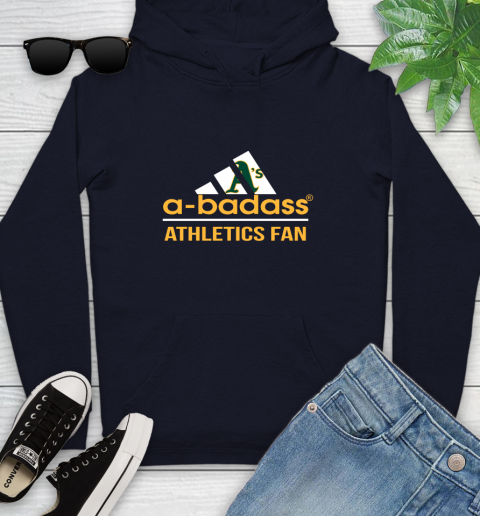 MLB A Badass Oakland Athletics Fan Adidas Baseball Sports Youth Hoodie 3