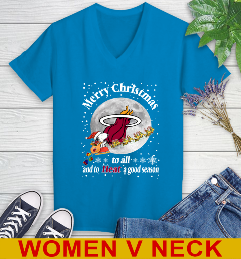 Miami Heat Merry Christmas To All And To Heat A Good Season NBA Basketball Sports Women's V-Neck T-Shirt 7
