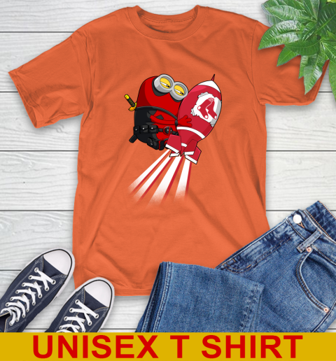 MLB Baseball Boston Red Sox Deadpool Minion Marvel Shirt T-Shirt 4