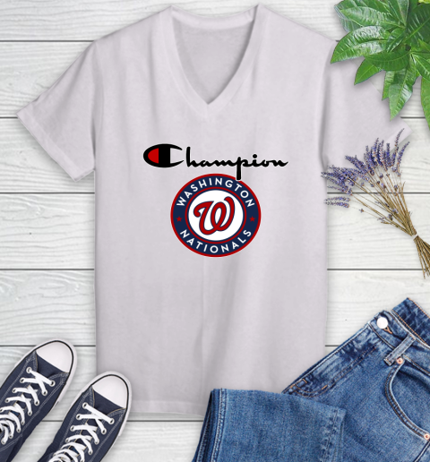MLB Baseball Washington Nationals Champion Shirt Women's V-Neck T-Shirt