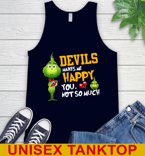 NHL New Jersey Devils Makes Me Happy You Not So Much Grinch Hockey Sports Tank Top 2