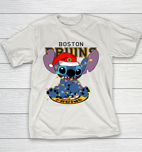 Boston Bruins NHL Hockey noel stitch Christmas Youth T-Shirt 8