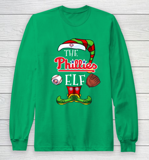 Philadelphia Phillies Christmas ELF Funny MLB Long Sleeve T-Shirt 4