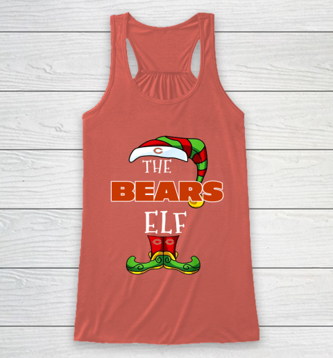 Chicago Bears Christmas ELF Funny NFL Racerback Tank 3