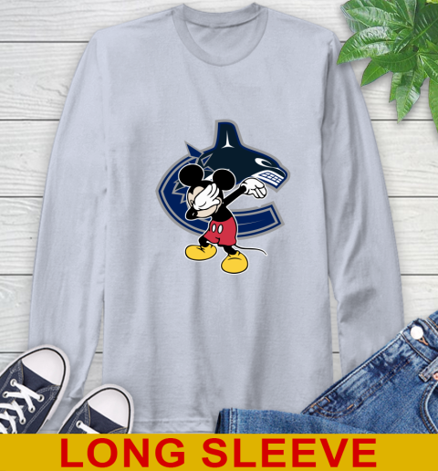 Vancouver Canucks NHL Hockey Dabbing Mickey Disney Sports Long Sleeve T-Shirt 6