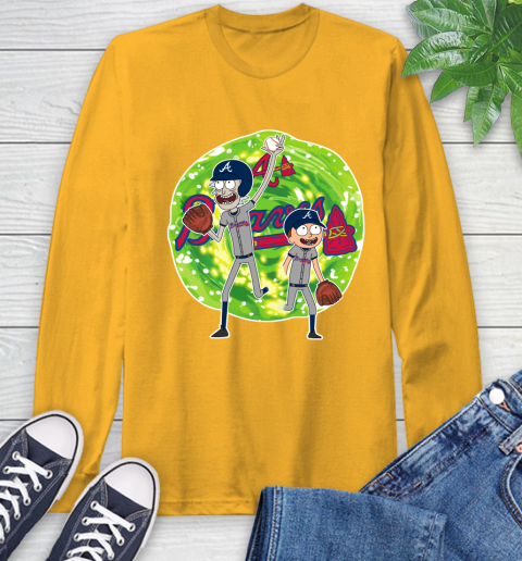 MLB Atlanta Braves Rick And Morty Baseball Sports Long Sleeve T-Shirt 3