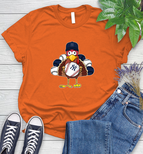 New York Yankees Turkey thanksgiving Women's T-Shirt 4