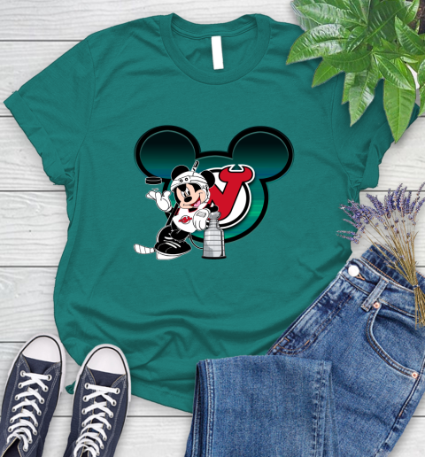 NHL New Jersey Devils Stanley Cup Mickey Mouse Disney Hockey T Shirt Women's T-Shirt 12