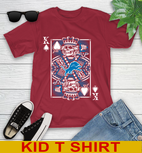 Detroit Lions NFL Football The King Of Spades Death Cards Shirt Youth T-Shirt 12