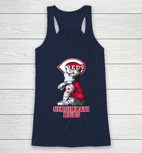 MLB Baseball My Cat Loves Cincinnati Reds Racerback Tank 8