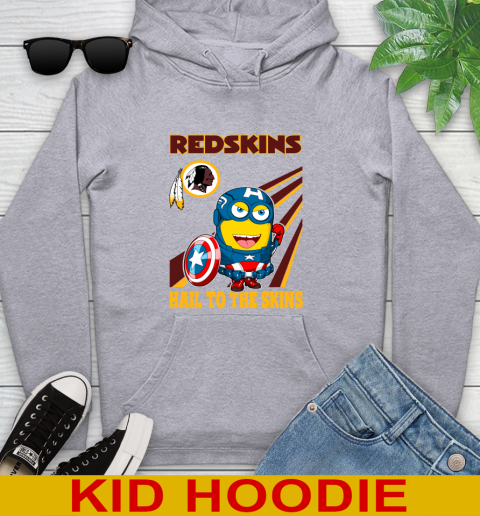 NFL Football Washington Redskins Captain America Marvel Avengers Minion Hail To The Skín Shirt Youth Hoodie 6